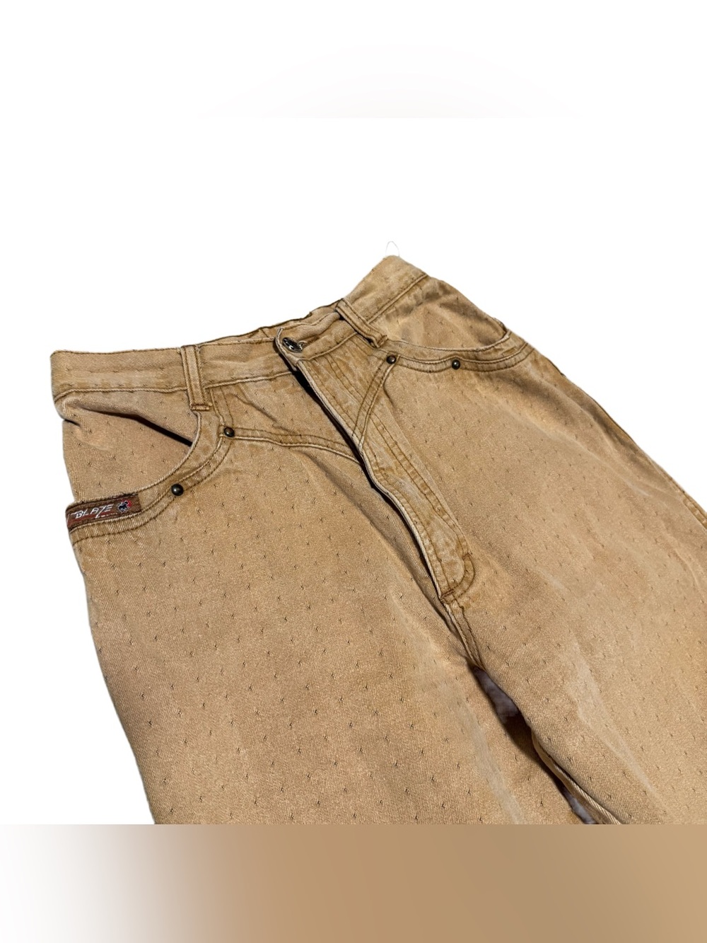 Vintage Blaze Bareback Riding Jeans Women's 24 High Waisted Tan Dots Western - Picture 4 of 7